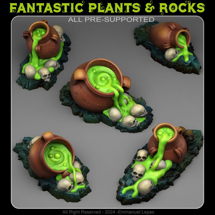 3D Printable HAUNTED WITCHES CAULDRONS By Fantastic Plants And Rocks 720X720 Haunted Witches Cauldrons